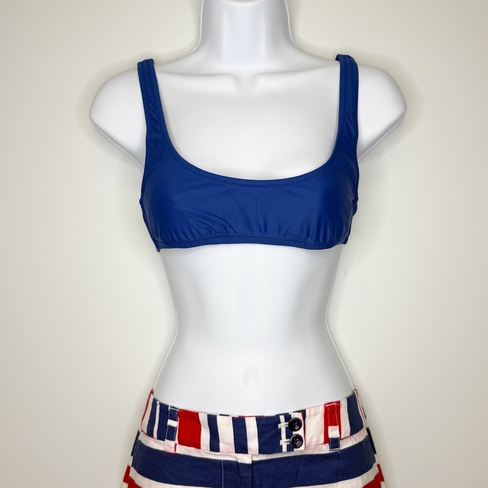 J. Crew Harbor View Blue Heritage Scoopneck Bikini Top New Women’s Small